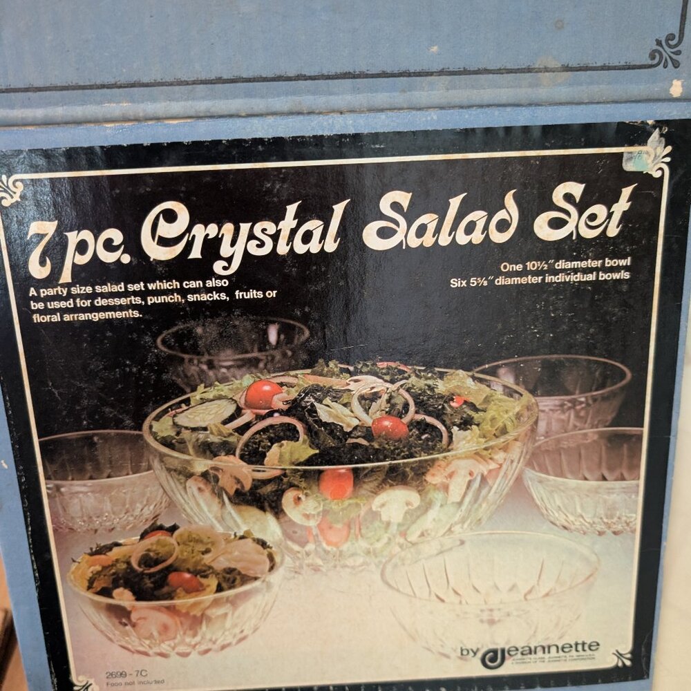 Vintage Jeannette Crystal Salad Set